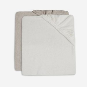 Housse Matelas à Langer Éponge 50x70cm Ivory/Nougat – 2 pièces