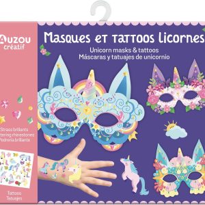 Ma pochette d’artiste – Masques et tattoos licornes