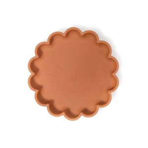 Assiette silicone avec ventouse petit lion camel