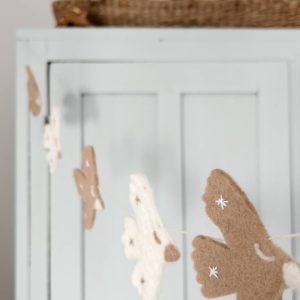 Guirlande oiseaux en laine feutrée