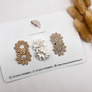 Barrettes antidérapantes beiges et blanches