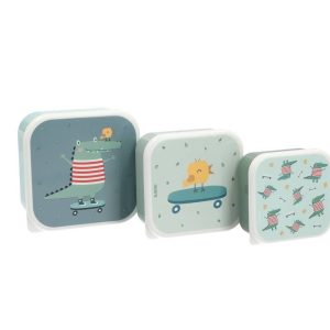 Lot de 3 boîtes à goûter Crocodile