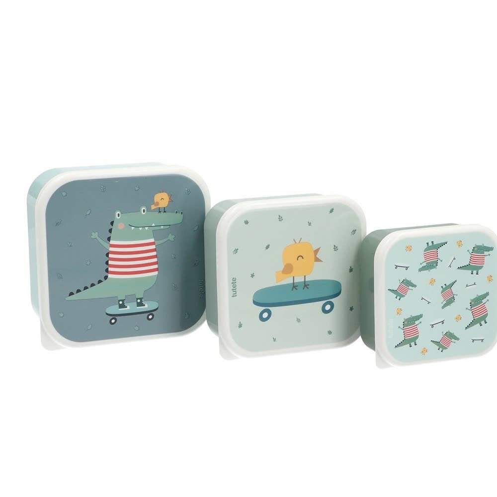 Lot de 3 boîtes à goûter Crocodile