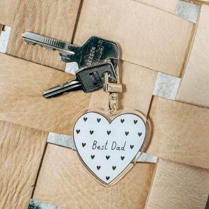 Porte-Clés Best Dad Petits Cœurs