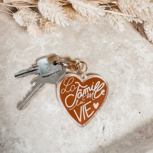 Porte-Clés La famille c&rsquo;est la Vie Terracotta