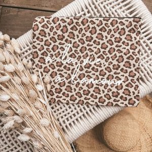 Maxi pochette Léopard « a la vie a l&rsquo;amour »