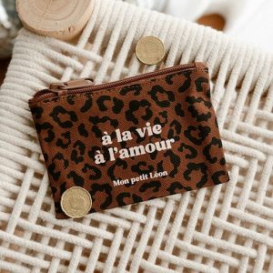 Porte-Monnaie Léopard Marron À LA VIE À L’AMOUR