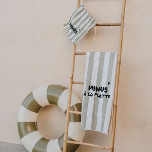 Serviette de plage » Minus à la flotte » rayure verte