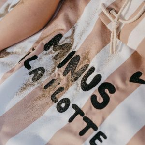 Serviette de plage » Minus à la flotte » rayure rose