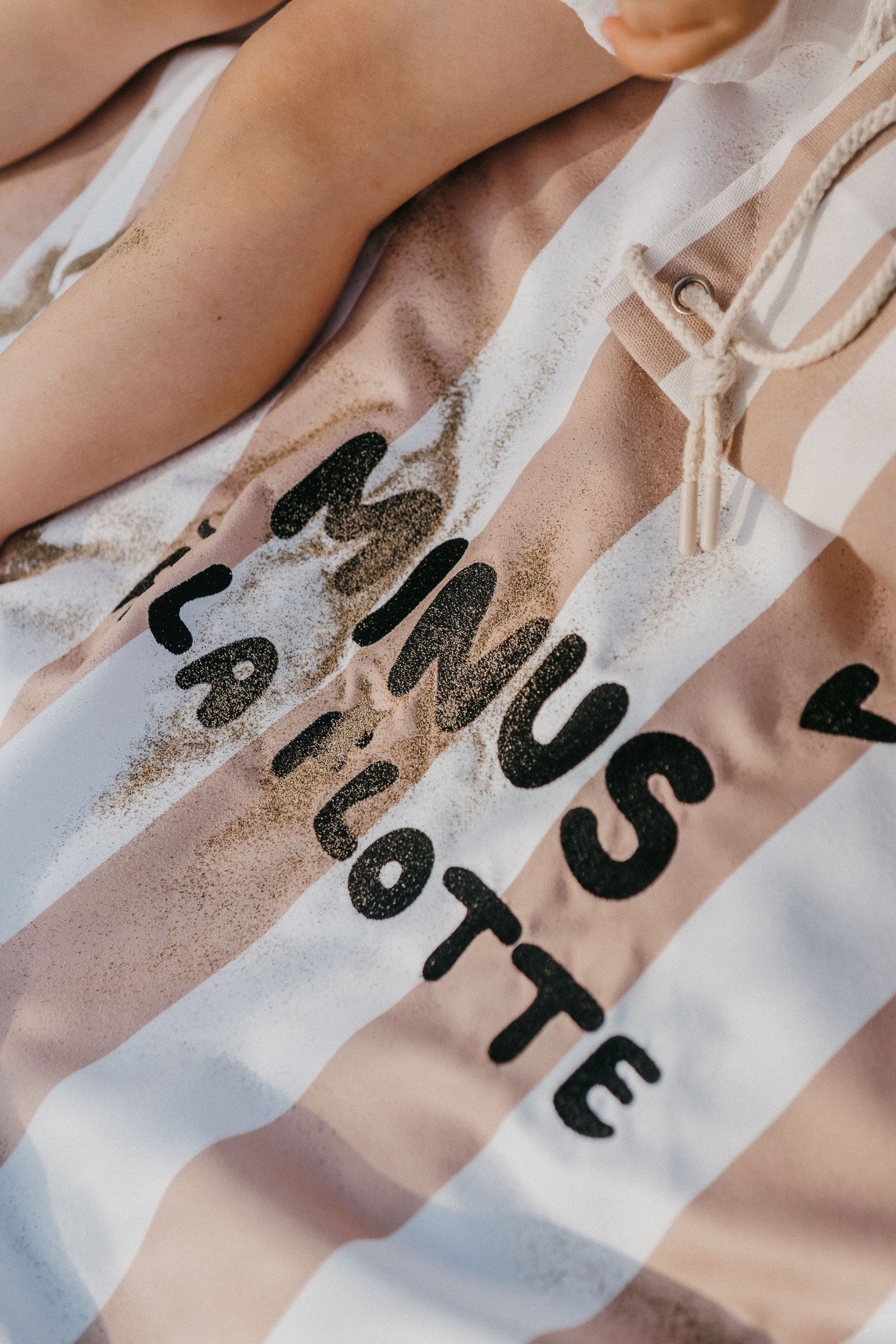 Serviette de plage » Minus à la flotte » rayure rose