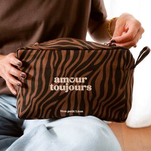Trousse de toilette Zèbre foncé amour toujours