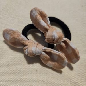 Elastiques nœud pour enfant Vichy B (lot de 2)