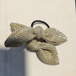 Elastiques nœud pour enfant dorés pailletés