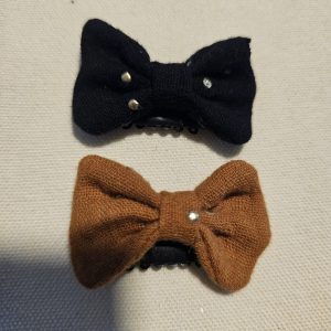 Lot de 2 mini barrettes antiglisse noir et marron