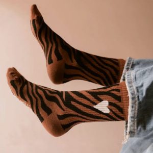 Chaussettes Zèbre Marron et noir