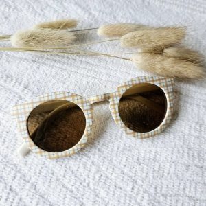 Lunettes de soleil bébé et enfant UV400 à carreaux beige
