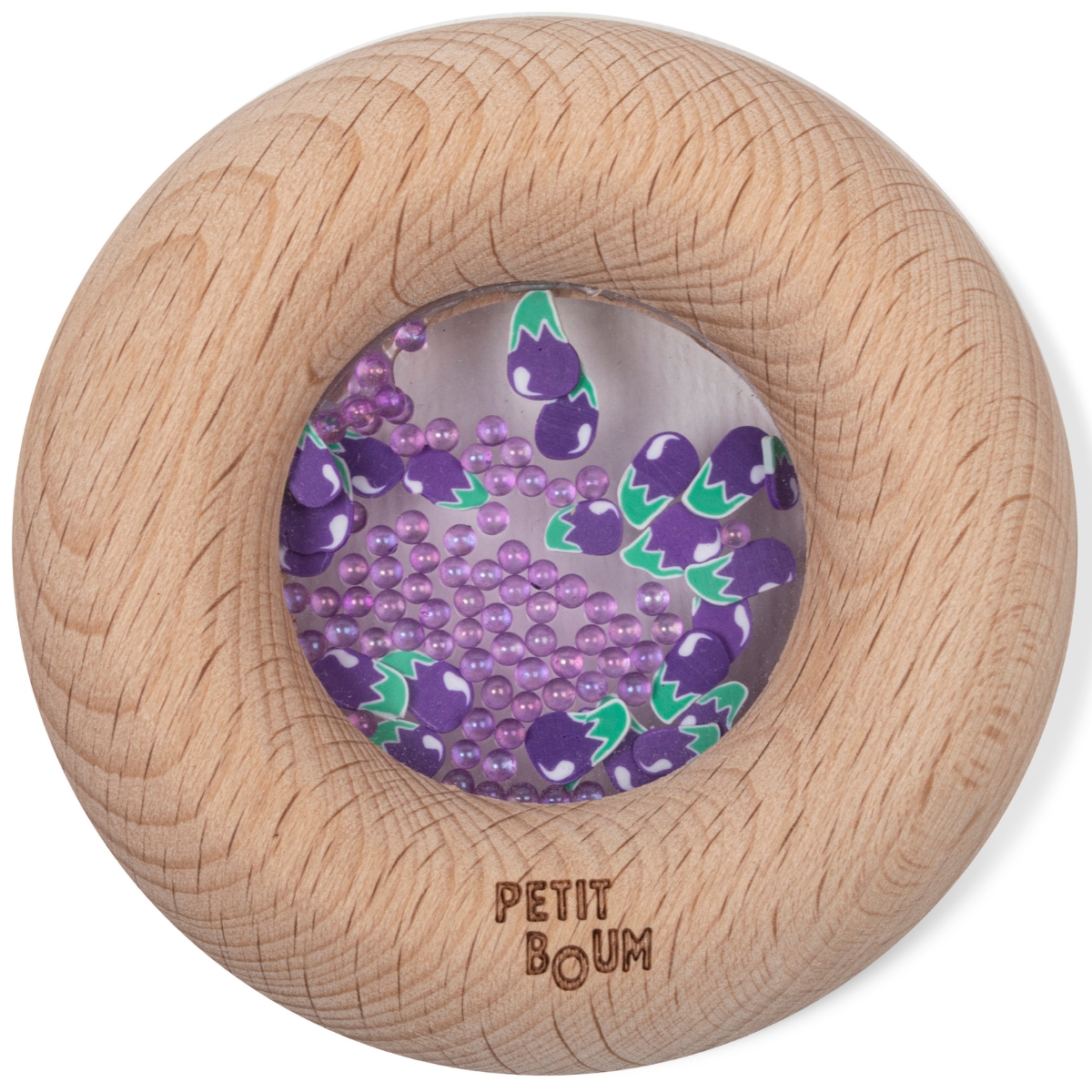 Hochet sensoriel Donut Aubergines