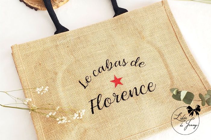 Cabas en toile de jute – Beige anses roses – Image 6