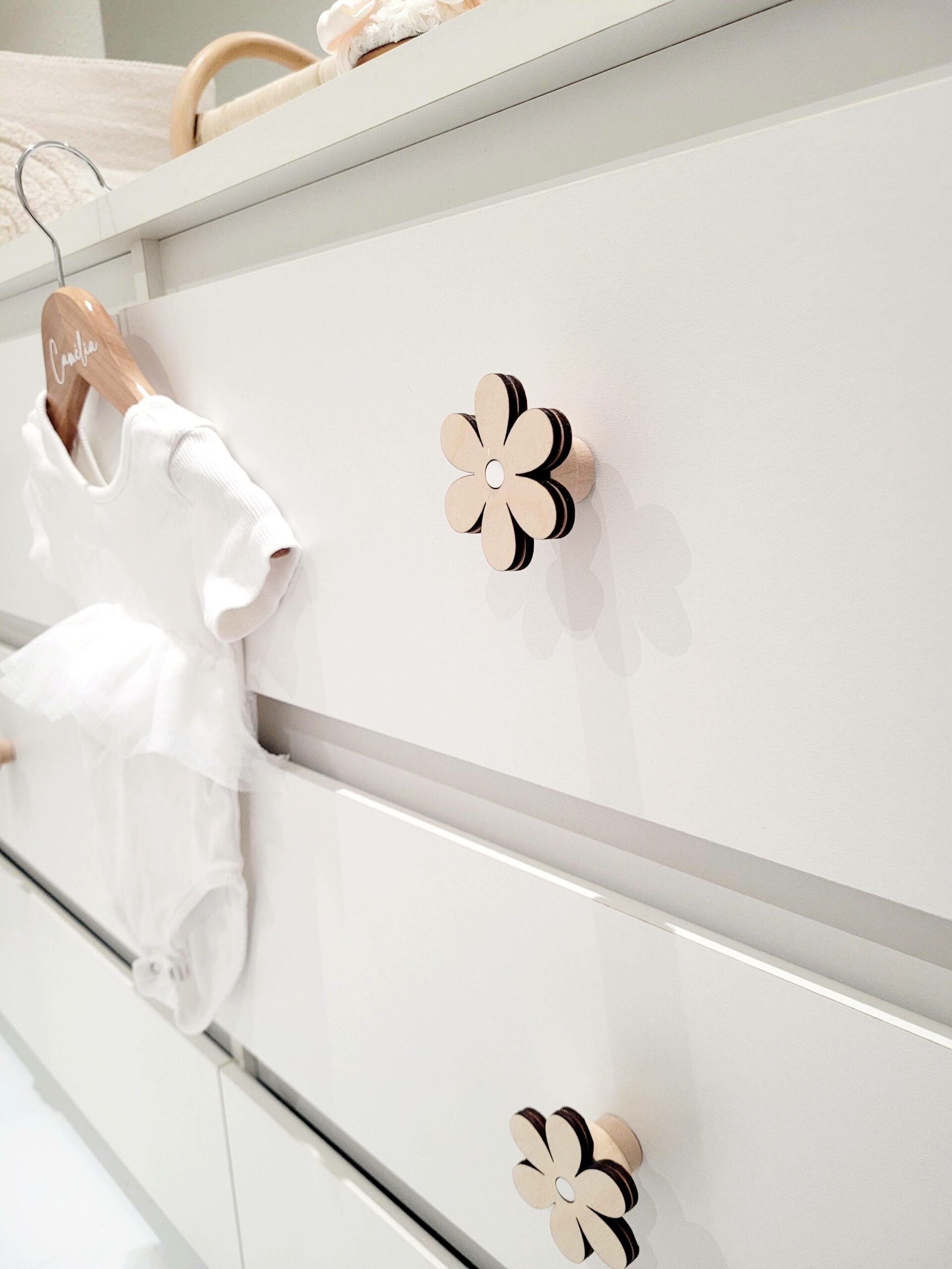 Poignée de tiroir ou de porte marguerite bois – Image 3