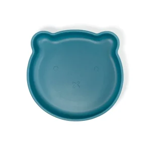 Assiette silicone avec ventouse petit ours bleu nuit