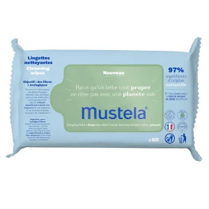 Mustela Lingettes Nettoyantes à l&rsquo;Avocat BIO – 60 unités