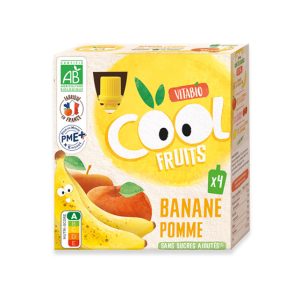 VITABIO Cool Fruits Banane Pomme BIO – 4 x 90g