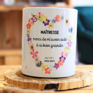 Pot à crayons “Maîtresse” personnalisable