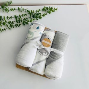 Set Serviette de Bain à Capuche pour Bébé pour Le Bain de Bébé de 0 à 3 Ans