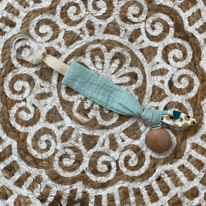 Attache Tétine turquoise / tropical