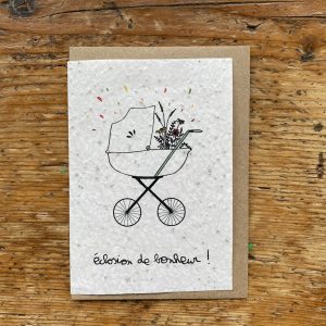 Carte à planter « Éclosion de bonheur » – naissance