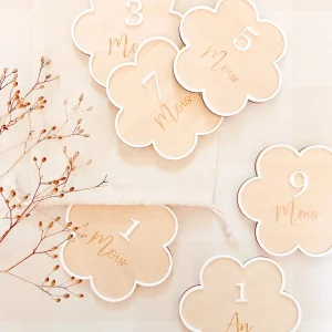 Cartes étapes fleurs en bois