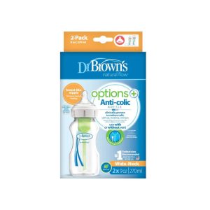 Paquet de 2 biberon options+ à col large 270 ml