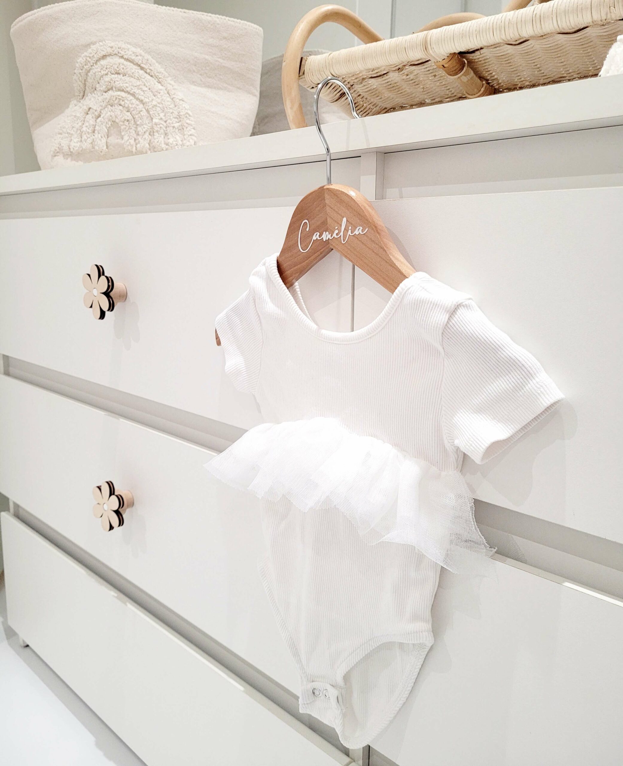 Poignée de tiroir ou de porte marguerite bois – Image 2