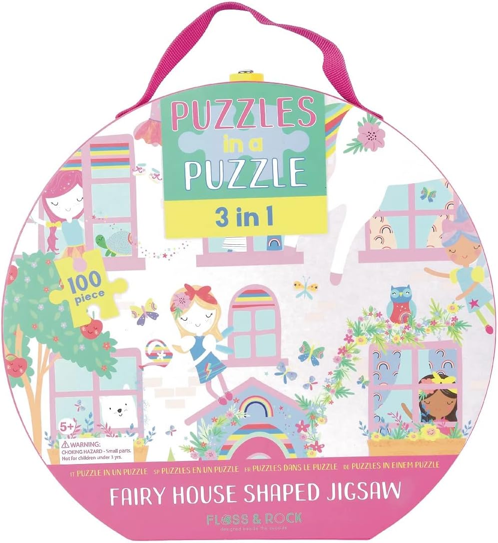 Puzzle 3 en 1 fée et arc en ciel 100 pièces
