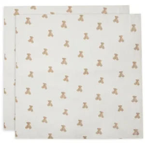 Lange Gaze de Coton Large 115x115cm Teddy Bear – 2 pièces