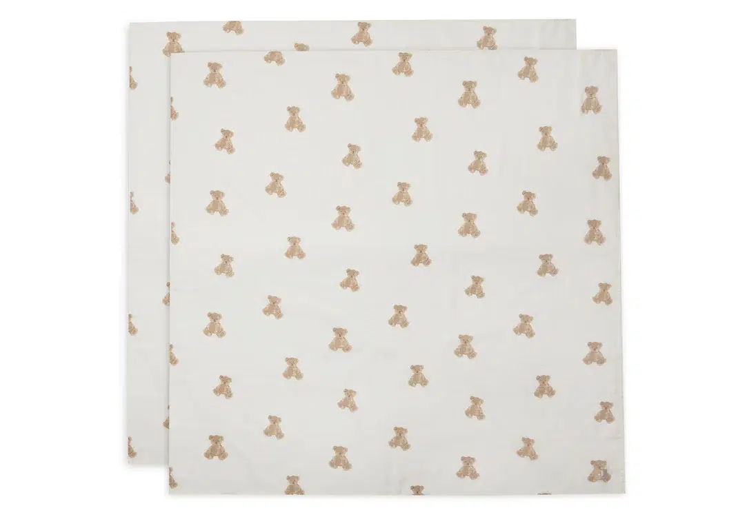 Lange Gaze de Coton Large 115x115cm Teddy Bear – 2 pièces