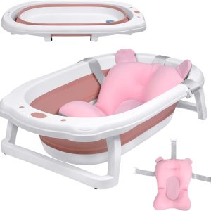 Baignoire Pliable pour Bébé avec Coussin de Bain