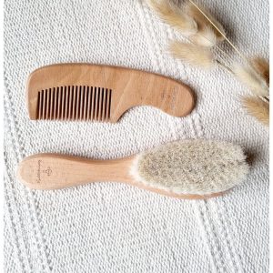Ensemble brosse et peigne en bois personnalisable