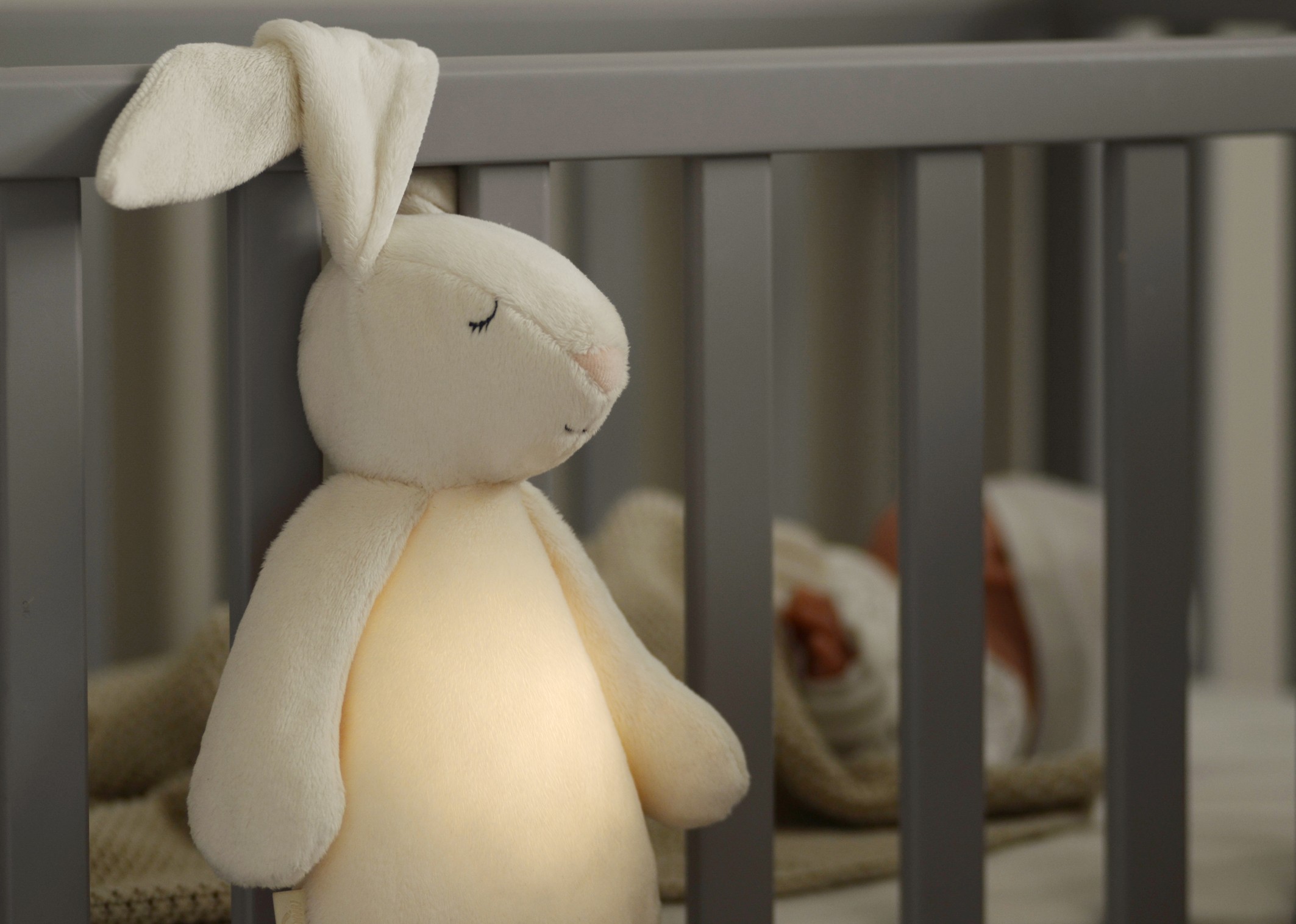 Moonie le lapin magique avec sons & lumières – Crème – Image 5