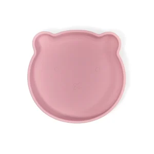Assiette silicone avec ventouse petit ours rose