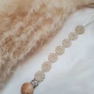 Attache tétine fleur bohème