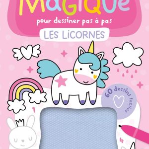 Mon ardoise magique pour dessiner pas à pas – Les licornes