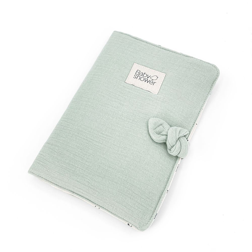 Protége carnet de santé Sage powder Babyshower
