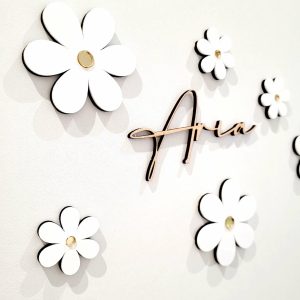 Lot de 6 Marguerites Décoration Murale Blanches