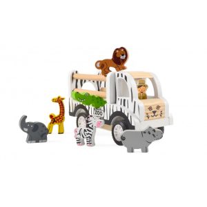 Camion zoo et 6 animaux en bois