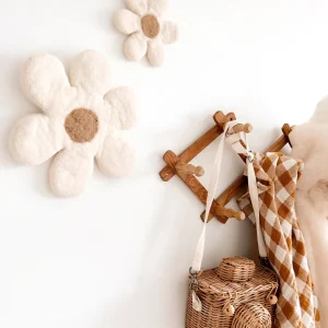 Duo de Fleurs murales en laine feutrée