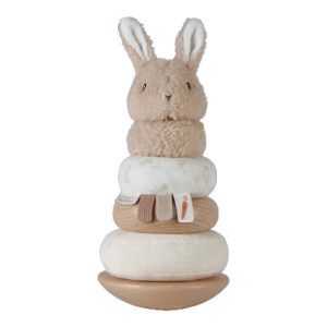 Lapin à empiler doudou et bois FSC – Baby Bunny