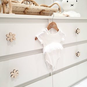 Poignée de tiroir ou de porte marguerite bois