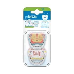 Dr Brown’s Sucettes PreVent 0-6m,Visage d’Animaux garçon Paquet de 2