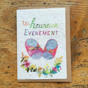 Carte à planter « Heureux événement rose » – naissance